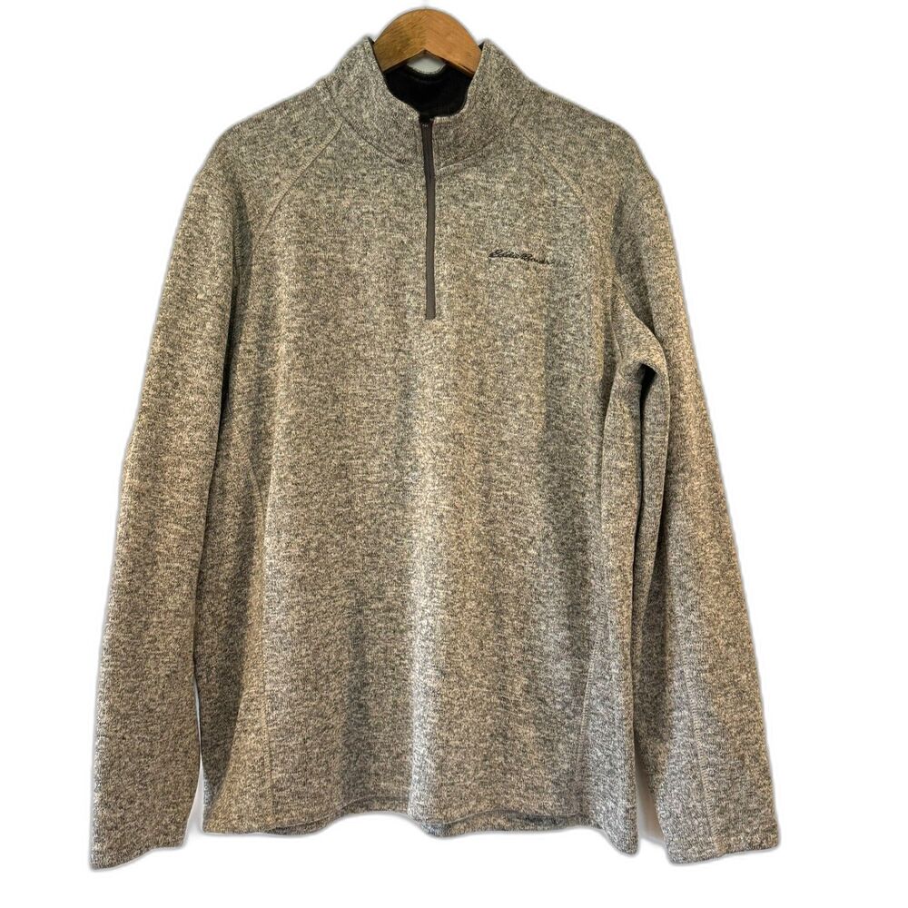 Eddie Bauer Grey Radiator Fleece Pullover 1/4 Zip Size 2XL